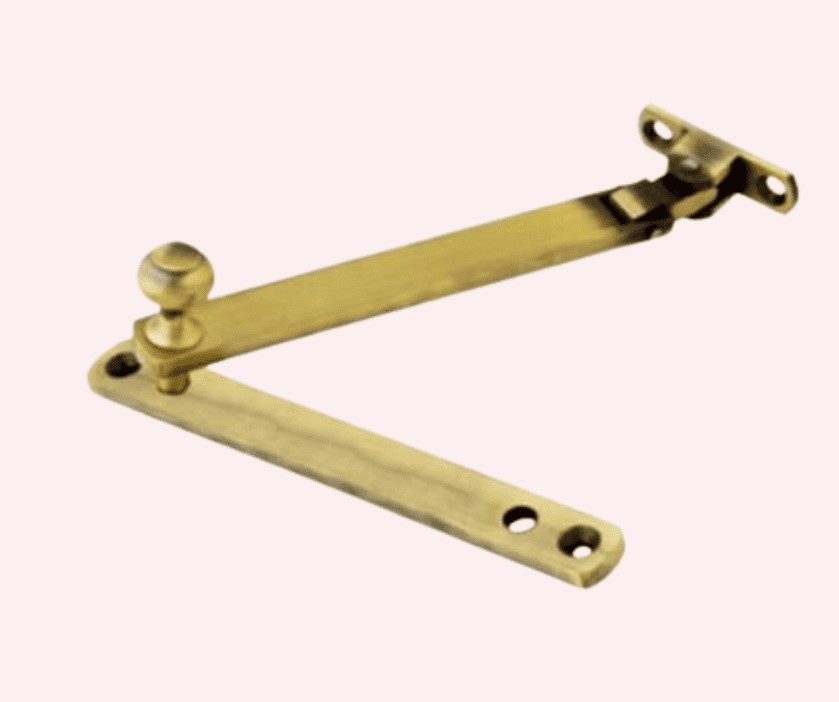 Brass Window Stoppers and Friction Stays, Adjustable Window Restrictors for Casement Sliding Windows, Corrosion-Resistant Safety Stoppers for Residential Buildings